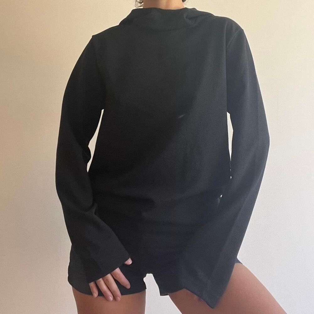 Black mock neck hoodie NWT